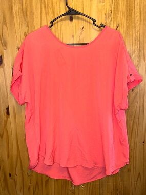 Maurices Coral Pink Short Sleeve Blouse